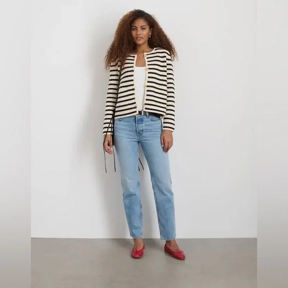 Alex Mill Paris Sweater Jacket in Stripe - Picture 3 of 12